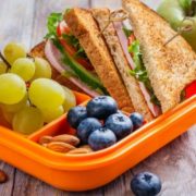 Healthy food in a lunch box.
