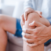 Man with knee joint pain